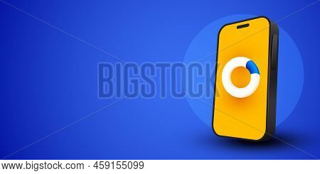 Market Trend Graphs And Business Analysis On Smartphone. Infographic And Statistics On Screen.