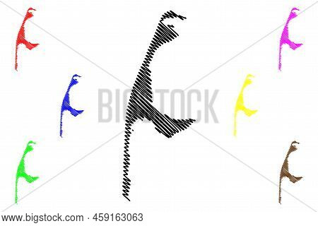 Sylt Island (north Frisian Islands, Federal Republic Of Germany) Map Vector Illustration, Scribble S