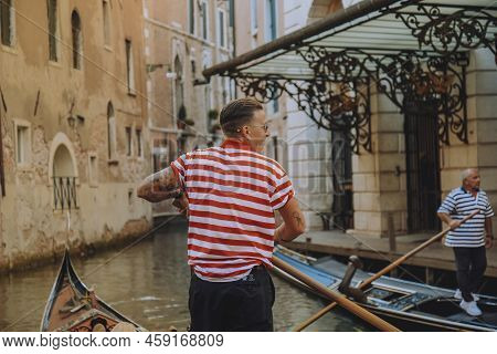 Italy. Venice. 09.07.2022 Venice Grand Canal. People Float On Go