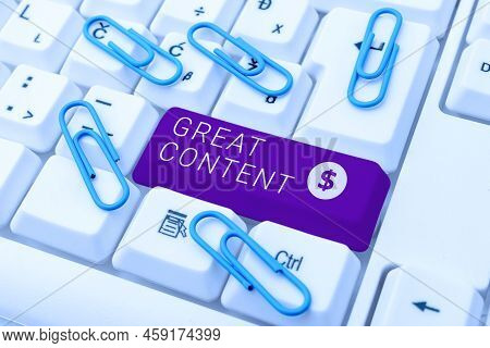 Text Caption Presenting Great Content. Business Overview Satisfaction Motivational Readable Applicab