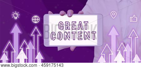 Conceptual Caption Great Content. Conceptual Photo Satisfaction Motivational Readable Applicable Ori