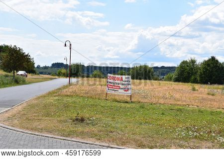 Kaisersesch, Germany - 07 26 2022:  Corona Test Center Advertising In A Commercial Zone