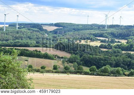 Eiel Landscape With Some Wind Power Plants