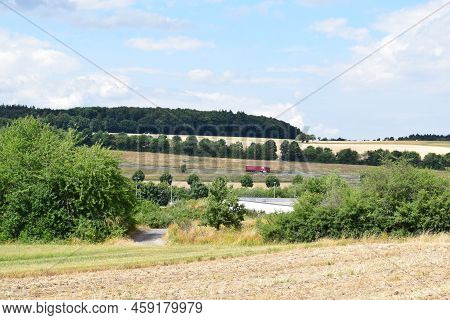 Rural Area With A New Commercial Zone And Truck Parking