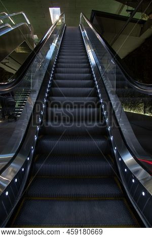 Escalators In Granada Metro Station In Granada