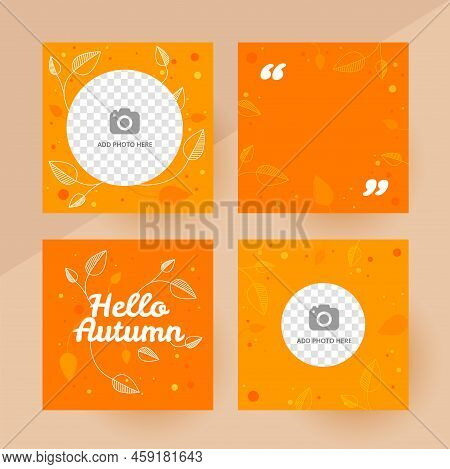 Social Media Hello Autumn Template Design Layout