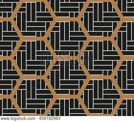 Herringbone Parquet Laminate Floor Wall Texture With Honeycomb. Herringbone Floor Seamless Pattern