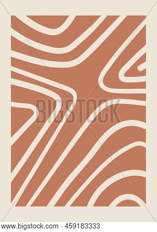 Linear Template With Abstract Shapes In Nude Color