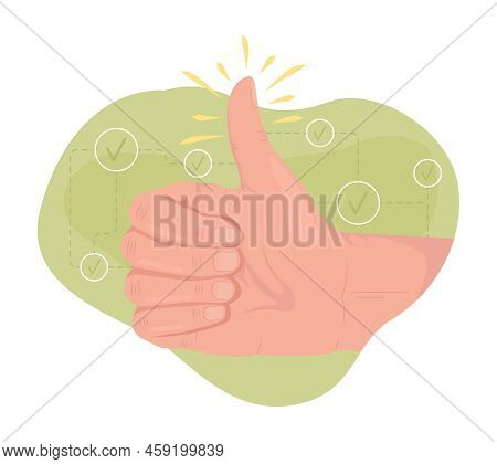 Thumbs Up 2d Vector Cartoon Isolated Illustration