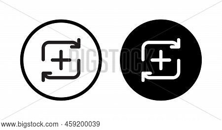 Remix button icon vector. Social media elements