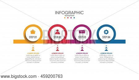Process Infographic  Business Template For Abstract Background Circle Colorful Design
