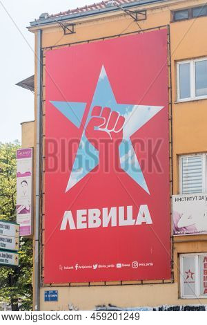 Skopje, North Macedonia - June 5, 2022: Logo Of Left North Macedonian Political Party.