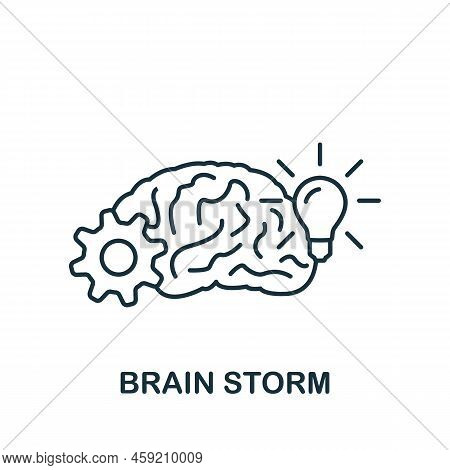 Brain Storm Icon. Monochrome Simple Business Motivation Icon For Templates, Web Design And Infograph