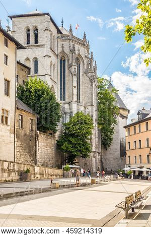 Chambery, France - June 25,2022 - View At The Chateau Place In Chambery. Chambery Is The Prefecture 