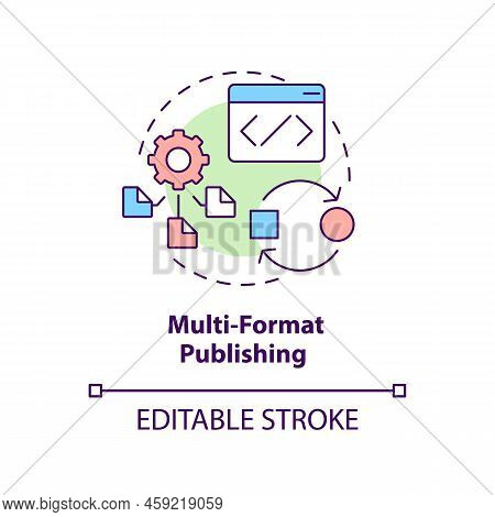 Multi-format Publishing Concept Icon. Lcms Feature Abstract Idea Thin Line Illustration. Open-source