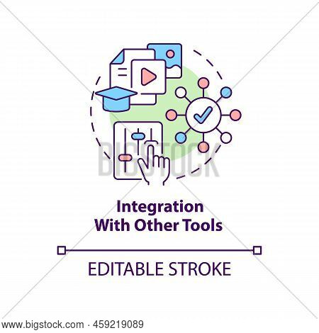 Integration With Other Tools Concept Icon. Lcms Feature Abstract Idea Thin Line Illustration. Multim