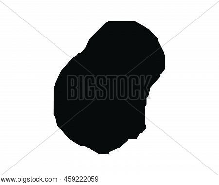 Nauru Map. Nauruan Country Map. Black And White National Nation Outline Geography Border Boundary Sh