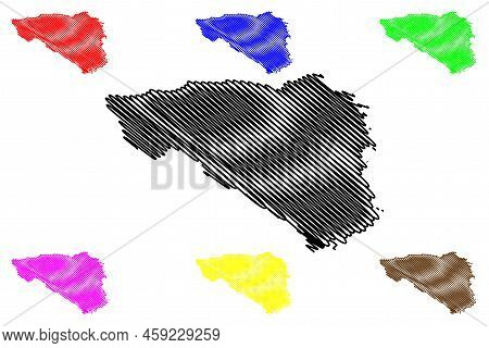 Tenedos Island (republic Of Turkey) Map Vector Illustration, Scribble Sketch Bozcaada Map