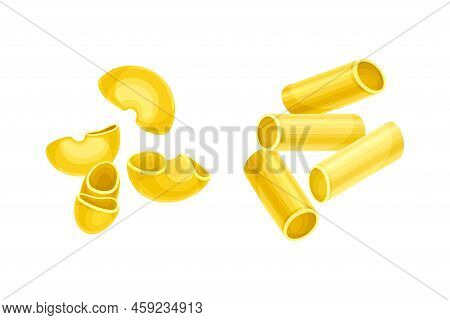Pasta Of Wheat Flour For Cooking And Culinary Vector Set
