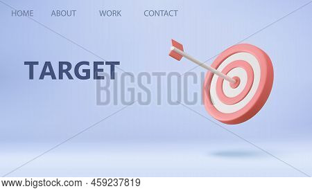 3d Marketing Time Concept. Red Target And Arrows. Business Finance Target Concept. Marketing Time Co