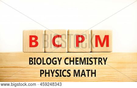 Bcpm Biology Chemistry Physics Math Symbol. Concept Words Bcpm Biology Chemistry Physics Math On Woo