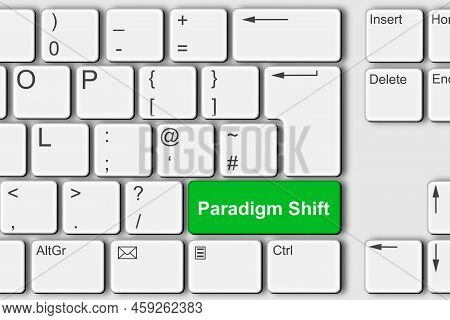 Paradigm Shift Concept Pc Computer Keyboard 3d Illustration
