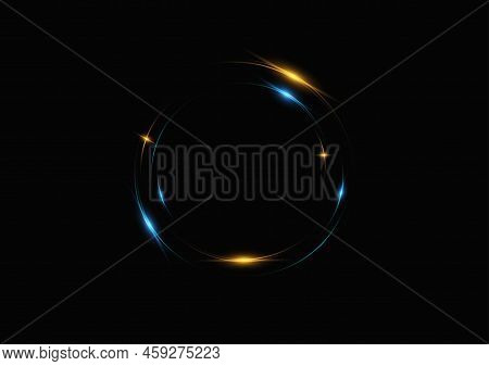 Ring Technology Neon Light Futuristic  Background. Circle Light Vector. Circle Light Image. Circle L
