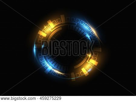 Ring Technology Neon Light Futuristic  Background. Circle Light Vector. Circle Light Image. Circle L