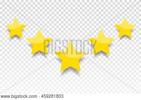 Three Yellow Stars Glossy Colors. Achievements For Games. For Mobile Applications. Vector Illustrati