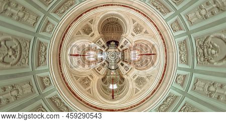 Ajaccio, Corsica, France - June 2022: Top 360 View Of Imperial Chapel Interior Or Palatine Chapel Of