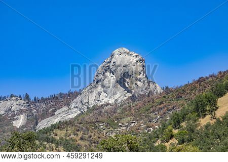 Scenic Landscape At Middle Fork Kaweah River At Entrance Of Sequoia Tree National Park Near Three Ri