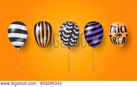 3d Element Halloween Balloons. Happy Halloween Decotation.