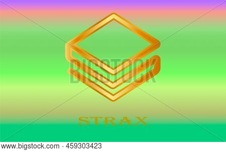 Stratis Virtual Currency Images. 3d Illustration. Coin Logo