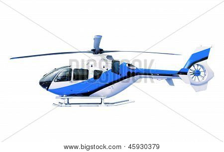 izole mavi helikopter beyaz