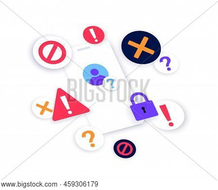 Notification On Smartphone. New Messages, Lock Screen And Warning. Personal Information Protection. 