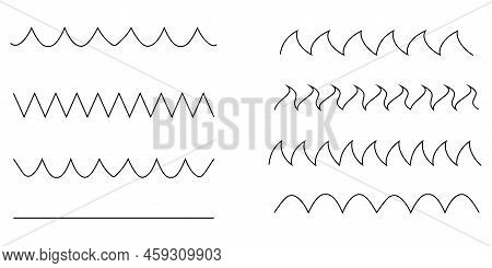 Curved Wave Lines Set. Design Element. Vector Illustration. Stock Image.