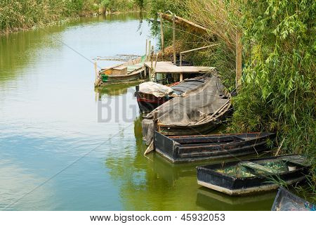 La Albufera balıkçı tekneleri