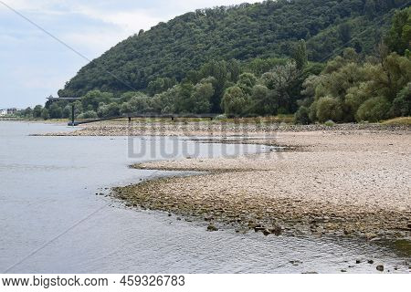 Big Long Rhine Beach With A Bridge Across Dry Shores Now