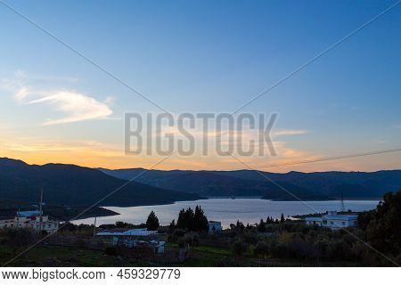 The Zinat Dam At Sunset In Tetouan City Morocco