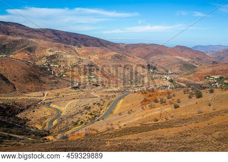 Curved Roads In The Rif Mountains In Morocco Near Al Hoceima City