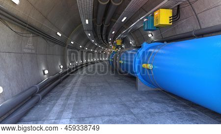 3d-illustration Of A Particle Accelerator And Hadron Collider