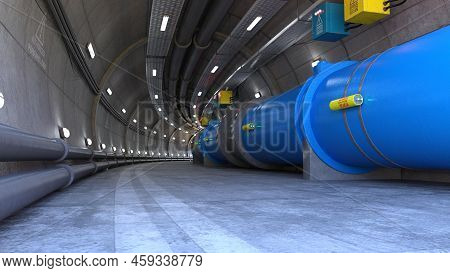 3d-illustration Of A Particle Accelerator And Hadron Collider