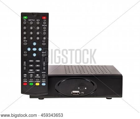 Dvb-c Tuner For Analog Tv On White Background.
