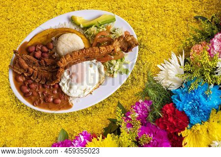 Bandeja Paisa Most Representative Dish Of Colombia And The Insignia Of Antioquia Gastronomy