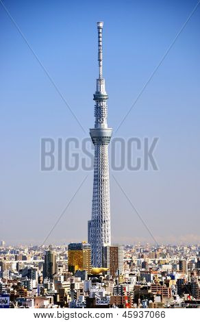 Tokio - Prosinec 16: Skytree Tokio 16 prosince 2012 v Tokyo, JP. Skytree je že svět je druhý