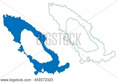 Lake Toba (republic Of Indonesia, Sumatra) Map Vector Illustration, Scribble Sketch Danau Toba Map