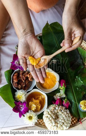 Natural Thai Massage In Spa Relaxed At Spa Resort Body Beauty Relaxation And Wellness And Body With