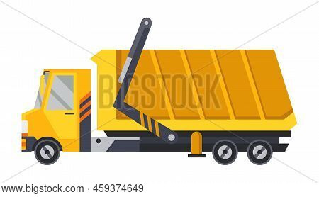 Garbage Truck With Auto Loader. Collection And Transportation Of Solid Household And Commercial Wast