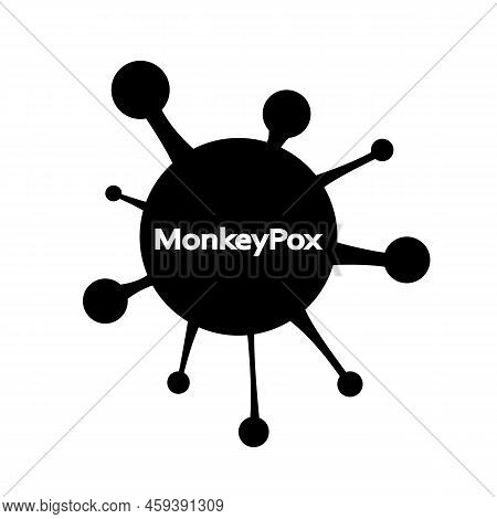 Monkeypox Virus Cell. Monkey Pox Virus Infection Icon Design. Vector Illustration Isolated.