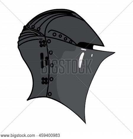 Knight Helmet With Toad Head Name. Vector.